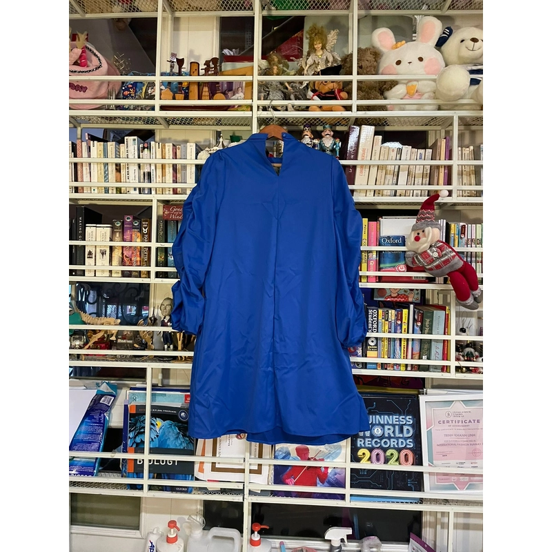 Đầm midi, xanh dương, Size L, còn mới 523152