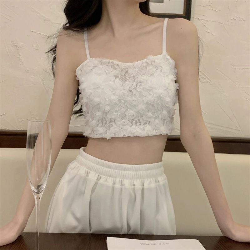 Áo bra 2 dây nữ hoa hồng , Áo ngực kèm mút mỏng xinh xắn, bra chun sau lưng 496865