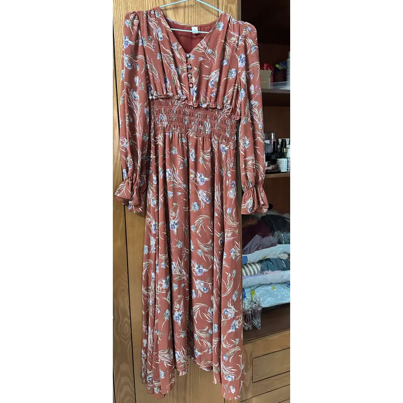 Váy hoa nhí cam đỏ 720339