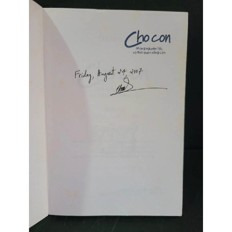 Cho con những nguyên tắc và thói quen sống còn mới 90% bẩn bìa, ố nhẹ, có chữ ký 2007 Simon Sim HCM3004 KỸ NĂNG 444988