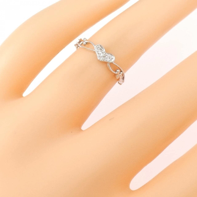 Nhẫn kim cương hình trái tim K10WG - Hàng hiệu Authentic 854012