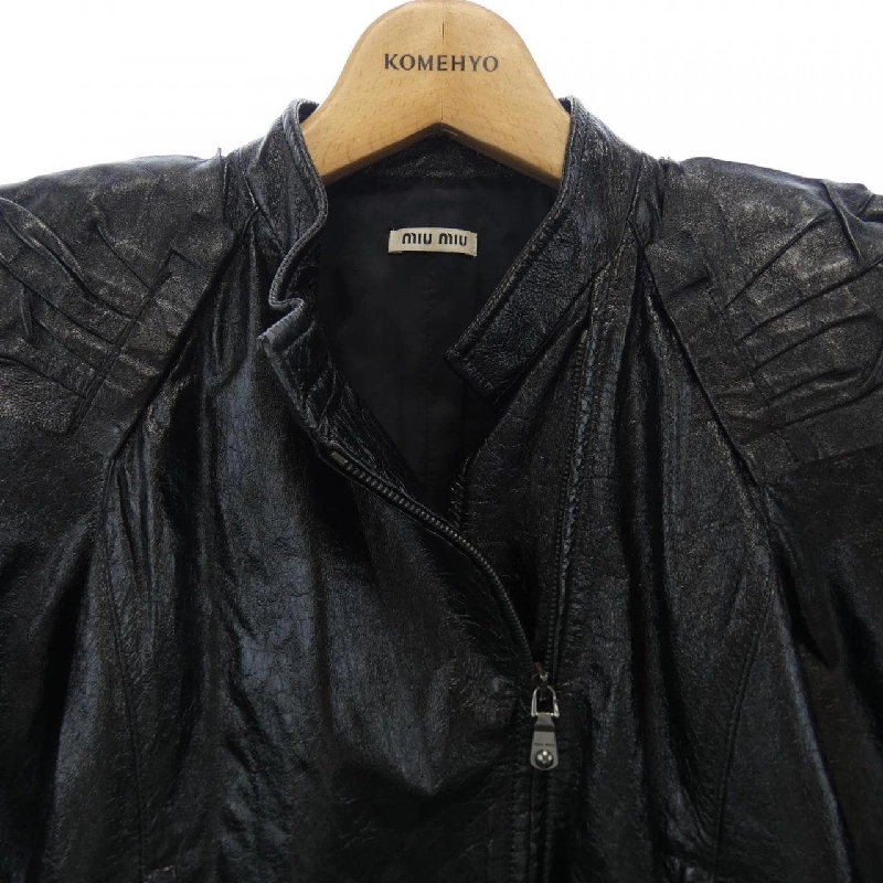 【Mã giảm giá】Áo khoác da MIU MIU 642680