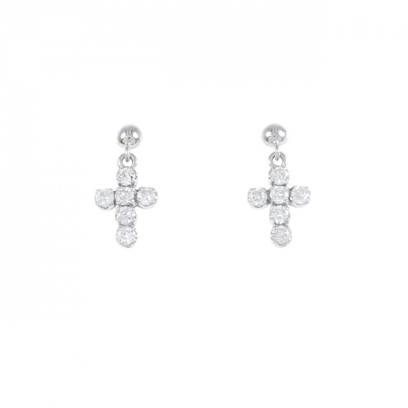 K18WG Bông tai kim cương chéo 0.30CT - Hàng hiệu Chính hãng 870756