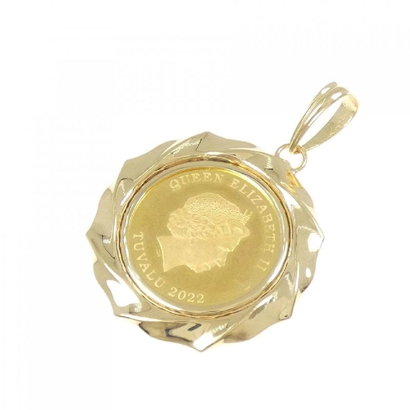 K18YG(枠) Đồng xu mặt dây chuyền - Hàng hiệu Authentic 863077