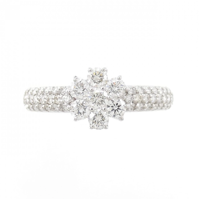 Nhẫn kim cương hoa K18WG 0.70CT 671953