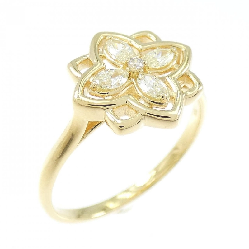 【Sản phẩm mới】Nhẫn kim cương K18YG hình hoa 0.20CT 669426