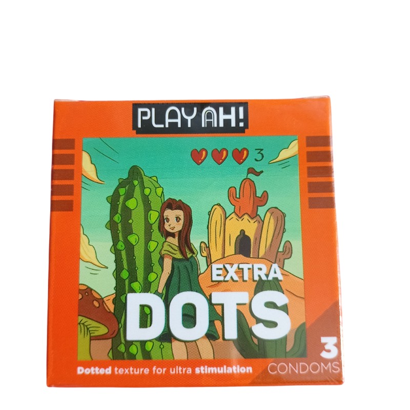 Bao Cao Su PlayAh Extra Dots Thêm Gai Hộp 3 size 52mm nhiều gai 179060