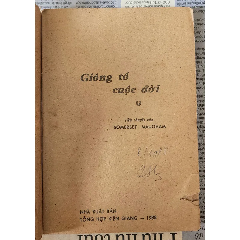 William Somerset Maugham, tiểu thuyết GIÔNG TỐ CUỘC ĐỜI 705064