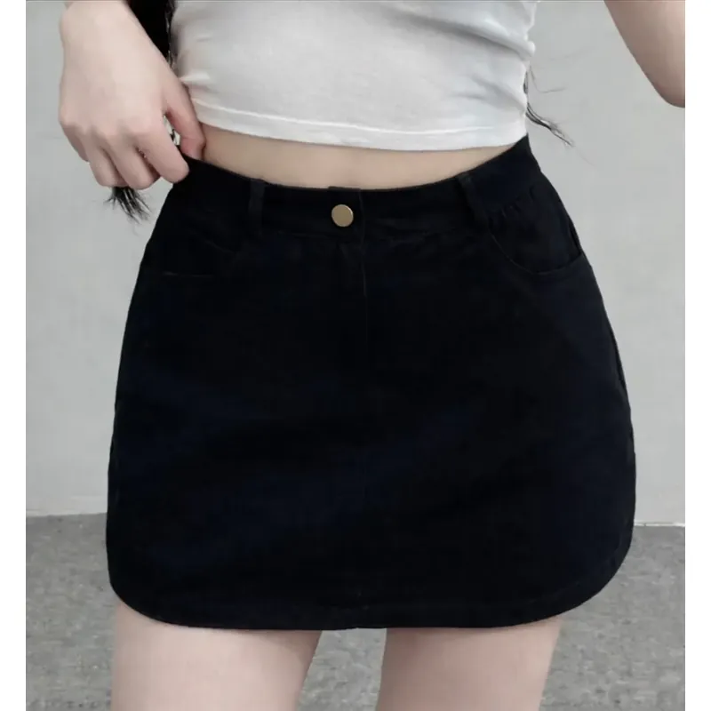 Chân váy nữ Denim Đen (tặng kèm quần bảo hộ) 740854