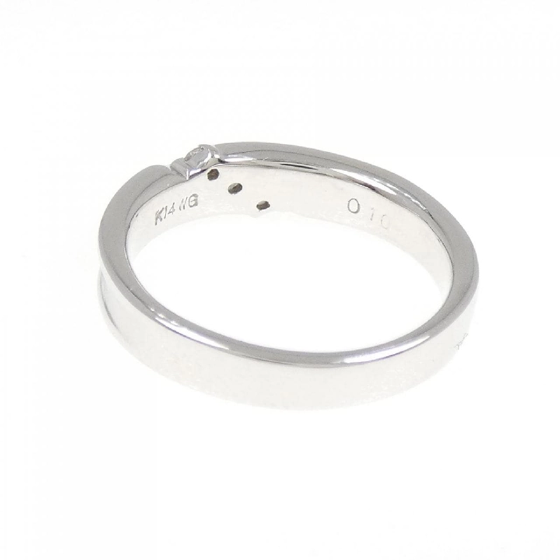 Nhẫn kim cương ba viên K14WG 0.10CT 666303