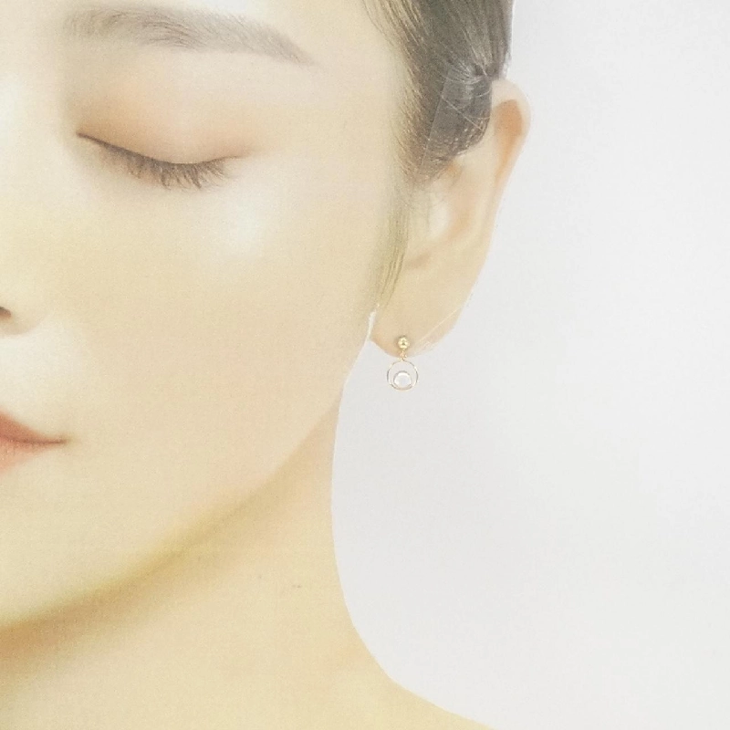 K18YG Đá mặt trăng Bông tai - Hàng hiệu Chính hãng 871262