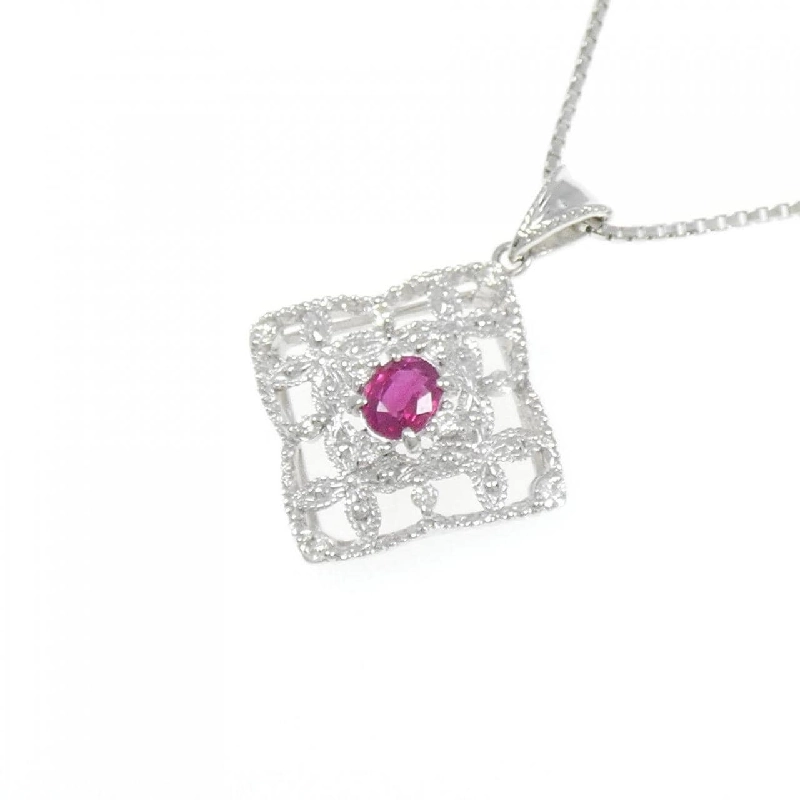 K18WG Dây chuyền Ruby 0.48CT - Hàng hiệu Chính hãng 861410