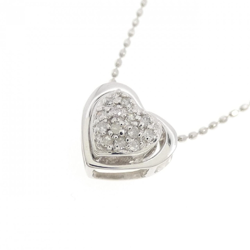 K18WG 2WAY Heart Diamond Necklace 0.09CT - Hàng hiệu Authentic 863108