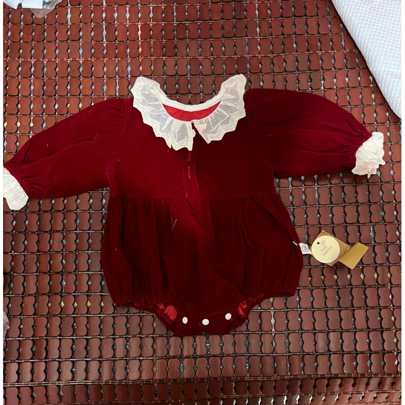 Bodysuit nhung ren mặc Noel - Tết cho bé 462252