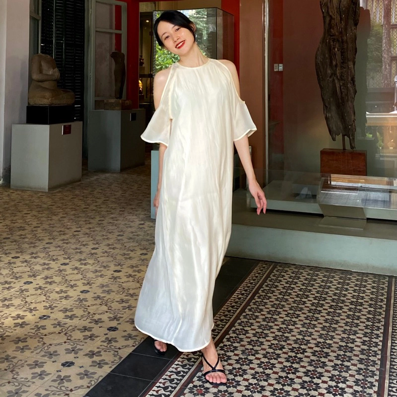 Đầm dáng suông khoét vai-Osu 405577