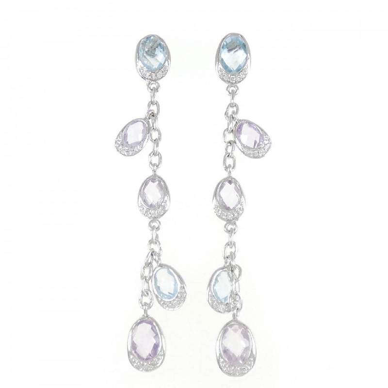 K18WG Bông tai đá màu - Hàng hiệu Authentic 870879