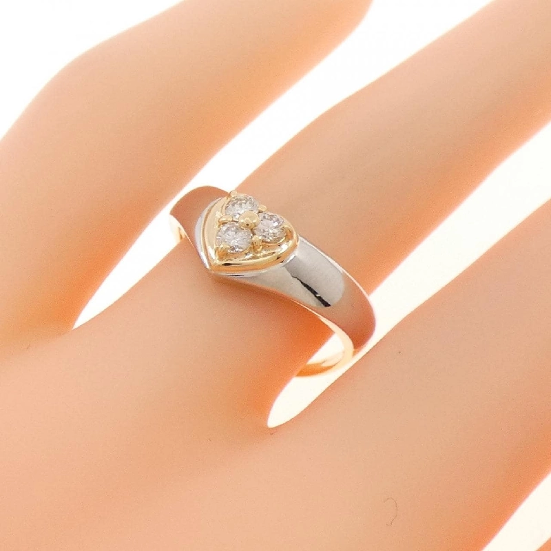 Nhẫn kim cương hình trái tim K18YG/PT900 - Hàng hiệu Authentic 851482