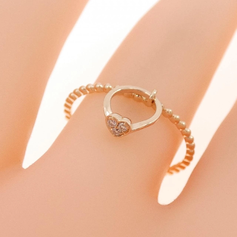 Nhẫn kim cương K10PG hình trái tim 0.01CT 666107