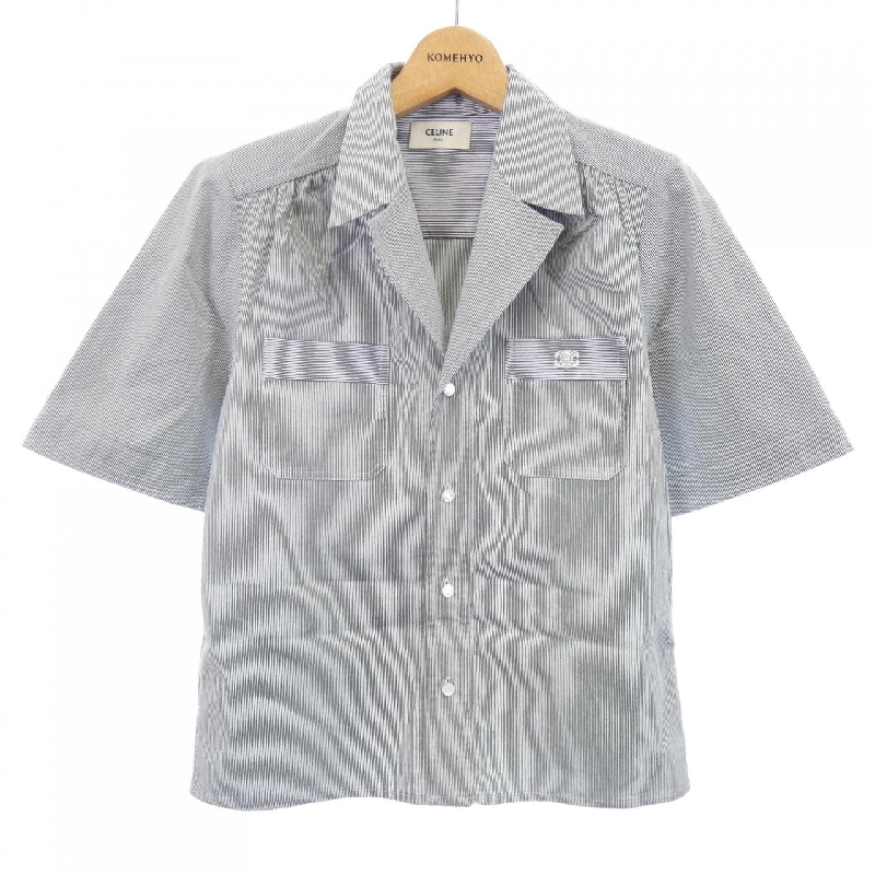 Áo sơ mi ngắn tay CELINE mở cổ - Hàng hiệu Authentic 824093