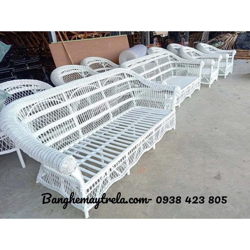Băng ghế sofa dài mây tự nhiên 493352