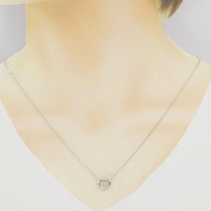 K18WG 2WAY Heart Diamond Necklace 0.09CT - Hàng hiệu Authentic 863108