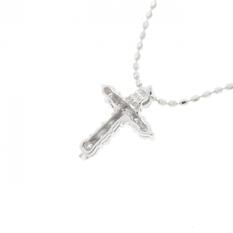 K18WG Dây chuyền kim cương chéo 0.15CT - Hàng hiệu Authentic 860373