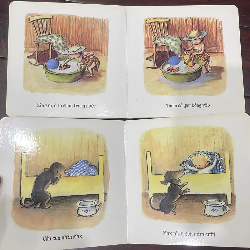 MAX VÀ GẤU BÔNG , bánh vòng , chậu nước , quả bóng - Barbro Lindgren - COMBO 4 quyển 1028201