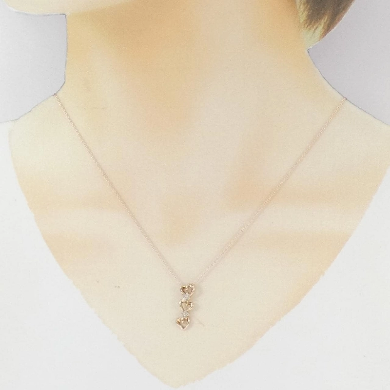 K10PG Dây chuyền hình trái tim kim cương 0.06CT - Hàng hiệu Chính hãng 857512