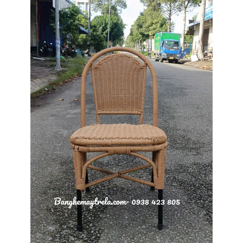 Ghế mây đan nhựa chân sắt 592032