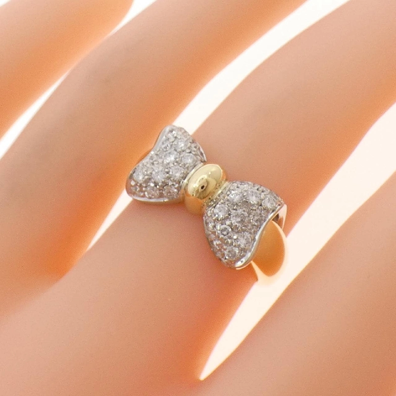 Nhẫn kim cương 750YG/750WG hình ruy băng 0.52CT - Hàng hiệu chính hãng 848562