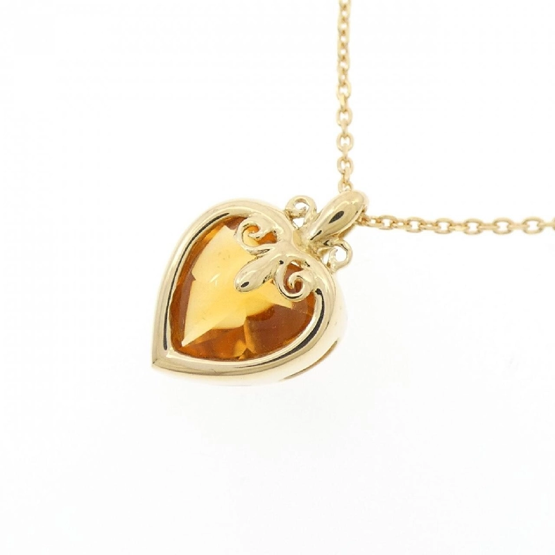 K18YG Mặt Dây Chuyền Hình Trái Tim Citrine - Hàng hiệu Chính Hãng 862276