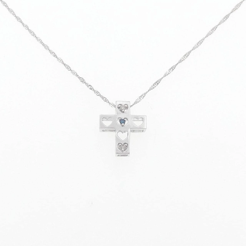 K18WG Đan Chéo × Trái Tim Dây Chuyền Kim Cương 0.03CT - Hàng hiệu Chính hãng 860835