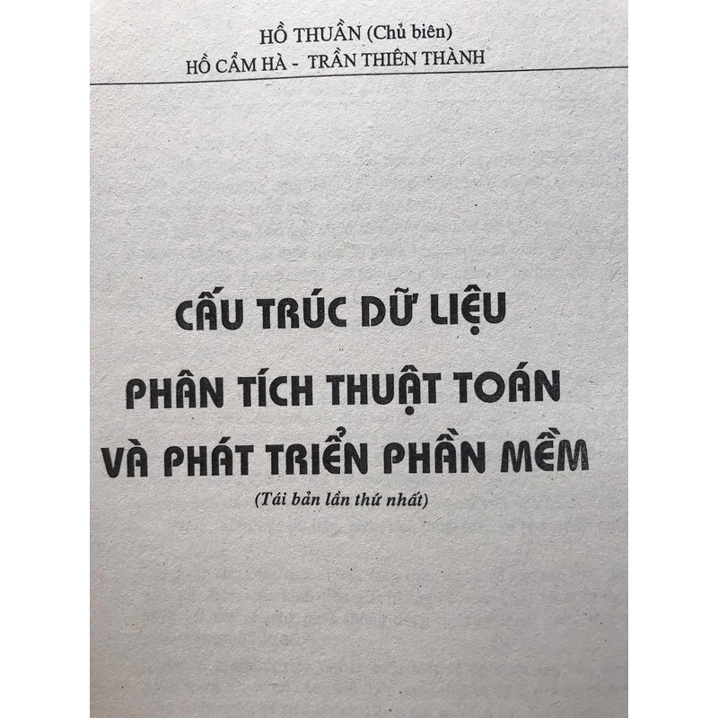 CẤU TRÚC DỮ LIỆU,PHÂN TÍCH THUẬT TOÁN VÀ PHÁT TRIỂN PHẦN MỀM 498236