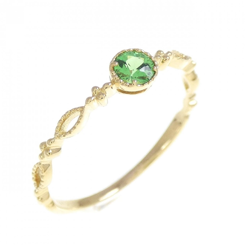 Nhẫn Garnet Xanh K18YG 0.183CT 666501