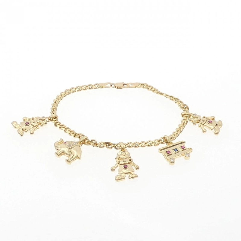 K18YG Vòng tay đá màu - Hàng hiệu Chính hãng 873053