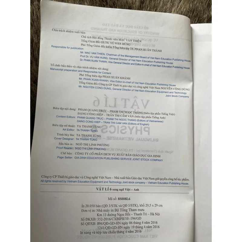 (Song ngữ) Vật Lí 6 song ngữ Việt Anh 603166