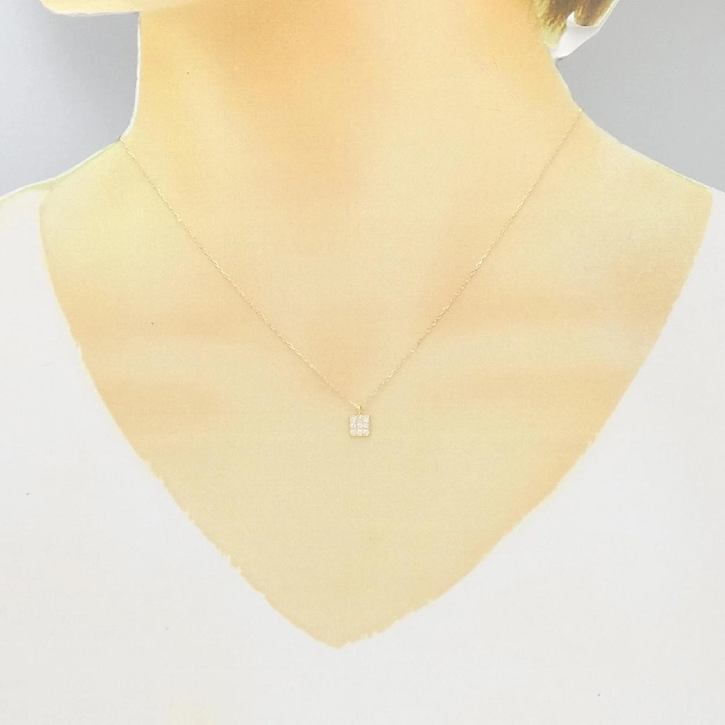 K18YG Dây chuyền kim cương 0.10CT - Hàng hiệu Chính hãng 863781