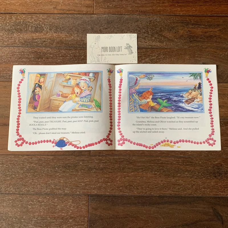 Sách tranh tiếng anh Grandma and the Pirates, Used, minh họa cổ điển, khổ ngang, lỏng gáy 478689