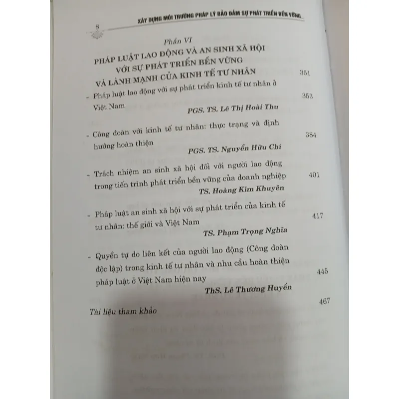 XÂY DỰNG MÔI TRƯỜNG PHÁP LÝ BẢO ĐẢM SỰ PHÁT TRIỂN BỀN VỮNG & LÀNH MẠNH CỦA KINH TẾ TƯ NHÂN 977400