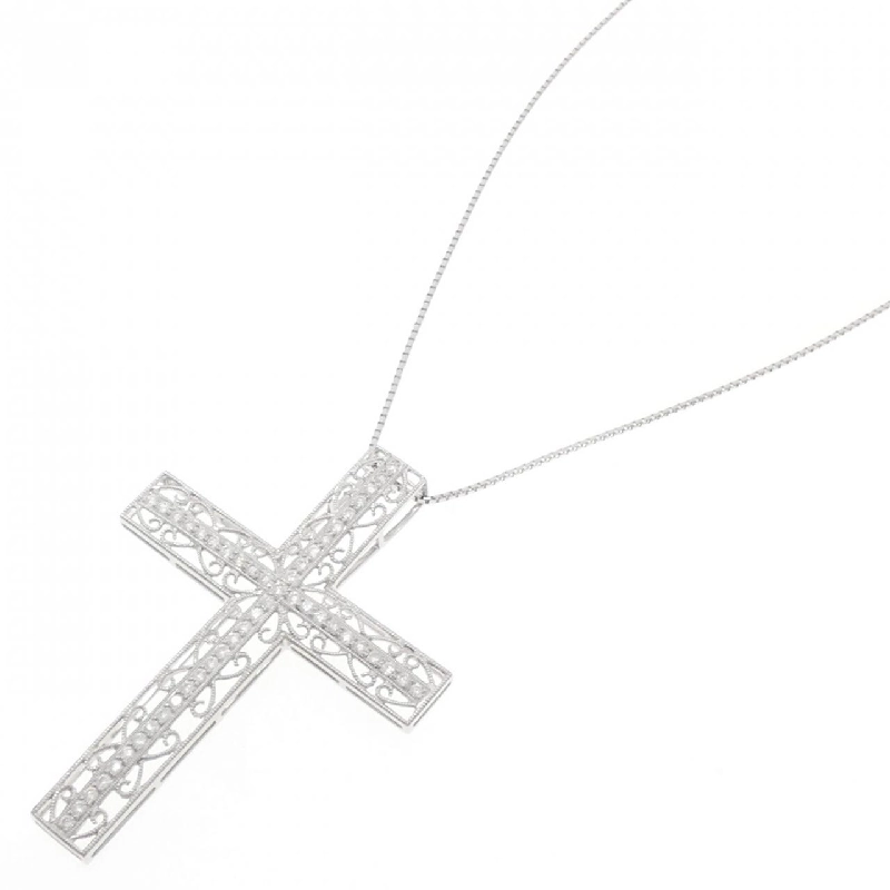 K18WG Dây chuyền kim cương chéo 0.92CT - Hàng hiệu Chính hãng 860472