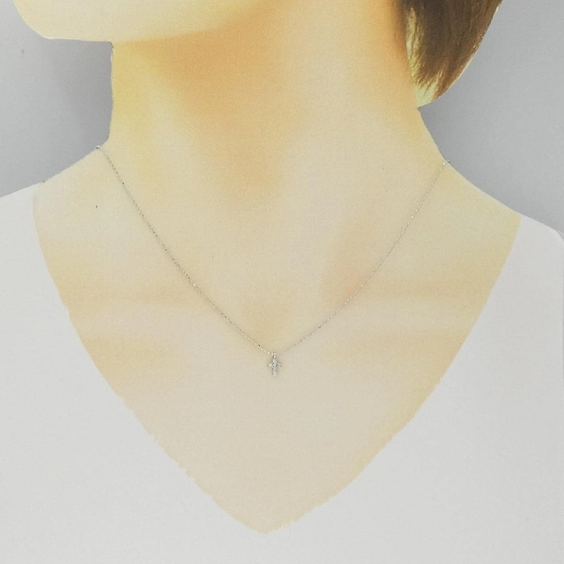 K18WG Dây chuyền kim cương chéo 0.06CT - Hàng hiệu Chính hãng 861834