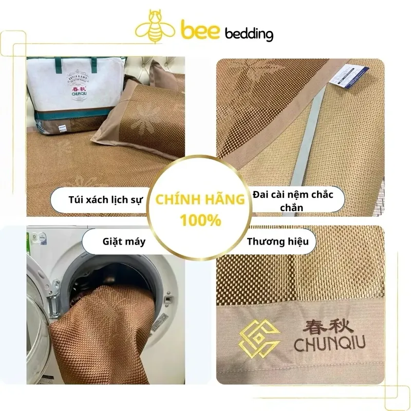 Chiếu điều hòa CHUNQIU 1m2 sợi mây lót lụa cao cấp hàng ngập khẩu chính hãng 592828
