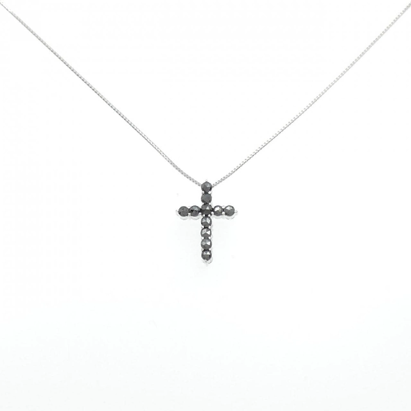 K18WG Dây chuyền kim cương chéo 0.30CT - Hàng hiệu Chính hãng 860214