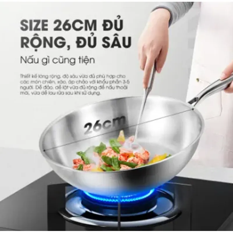 Size 26cm – rộng rãi, tiện nấu mọi món 735079