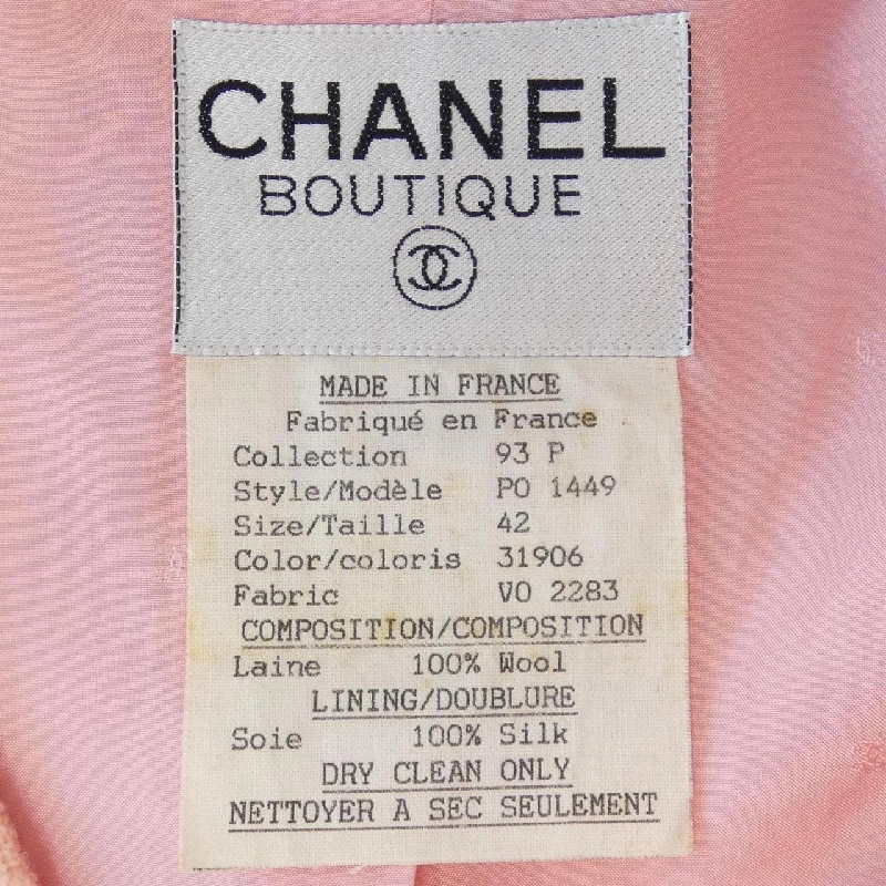 【Vintage】Chanel CHANEL P01449V02283 93P Áo khoác không cổ 630835