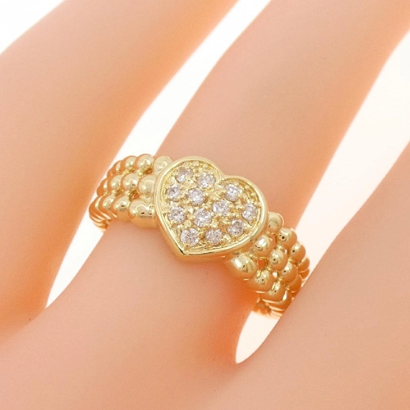 Nhẫn kim cương pavé hình trái tim K18YG 0.15CT 668575