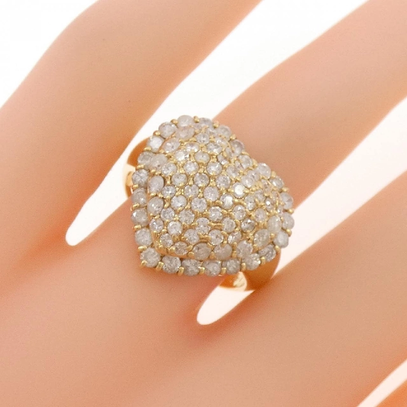Nhẫn kim cương pavé hình trái tim K18YG 1.80CT - Hàng hiệu chính hãng 853295