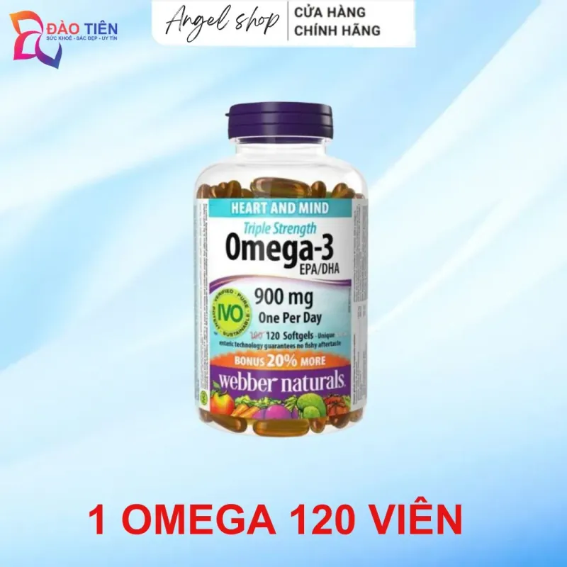 (Hàng CTY mới) Dầu cá Omega Webber Naturals nhập khẩu Canada hộp 120 viên 735869