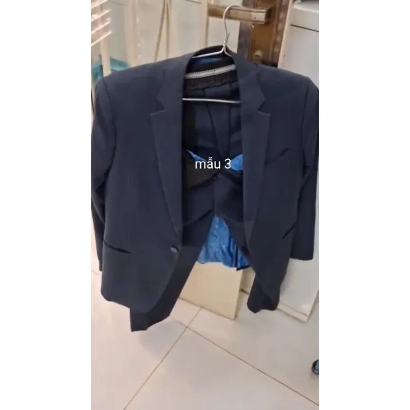 Áo vest nam cổ trang trọng phối túi bên áo màu xám, đen, xanh bộ 3 mẫu 798980