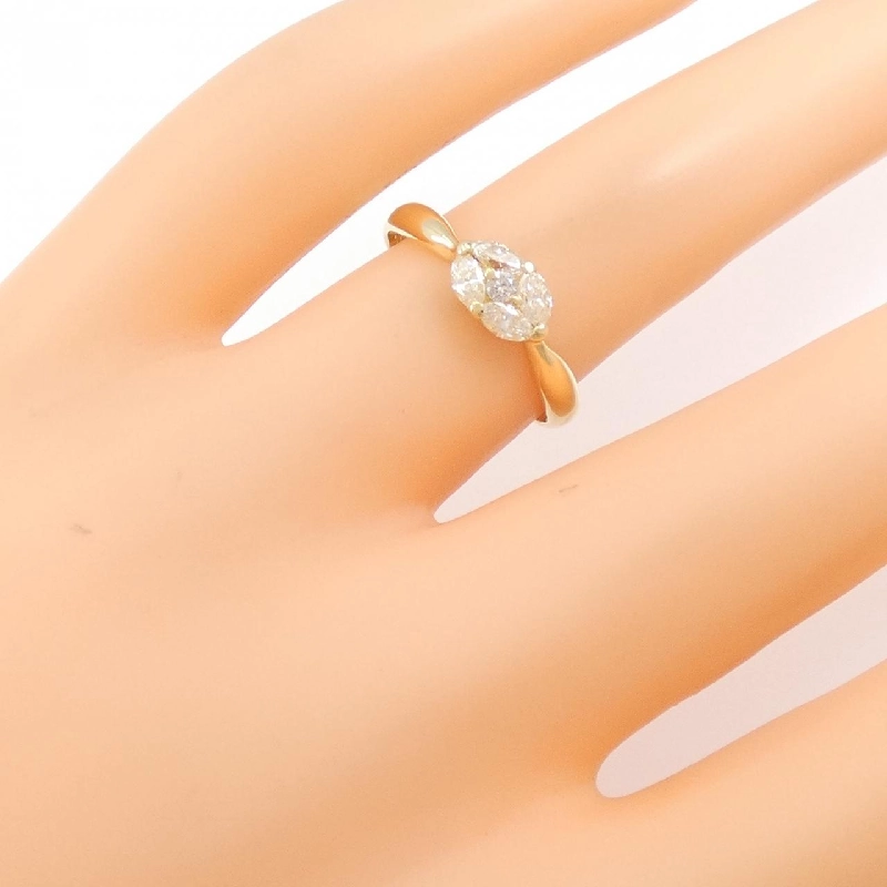 Nhẫn kim cương K18YG 0.35CT 673639